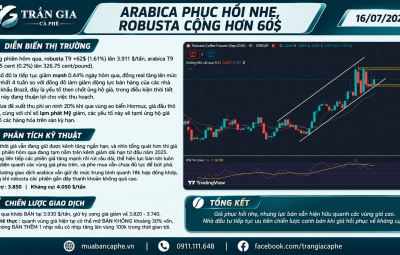 16/07/2026 - ARABICA PHỤC HỒI NHẸ, ROBUSTA CỘNG 60$