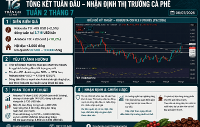 06/07/2026 TỔNG KẾT TUẦN ĐẦU - NHẬN ĐỊNH THỊ TRƯỜNG ROBUSTA TUẦN 2 THÁNG 7